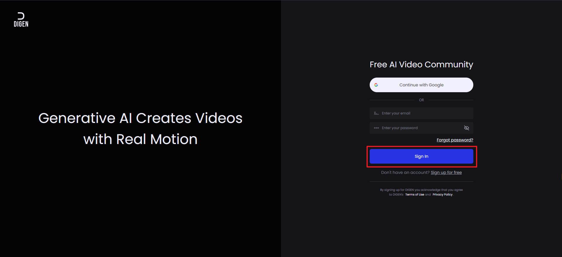 digen ai image to video