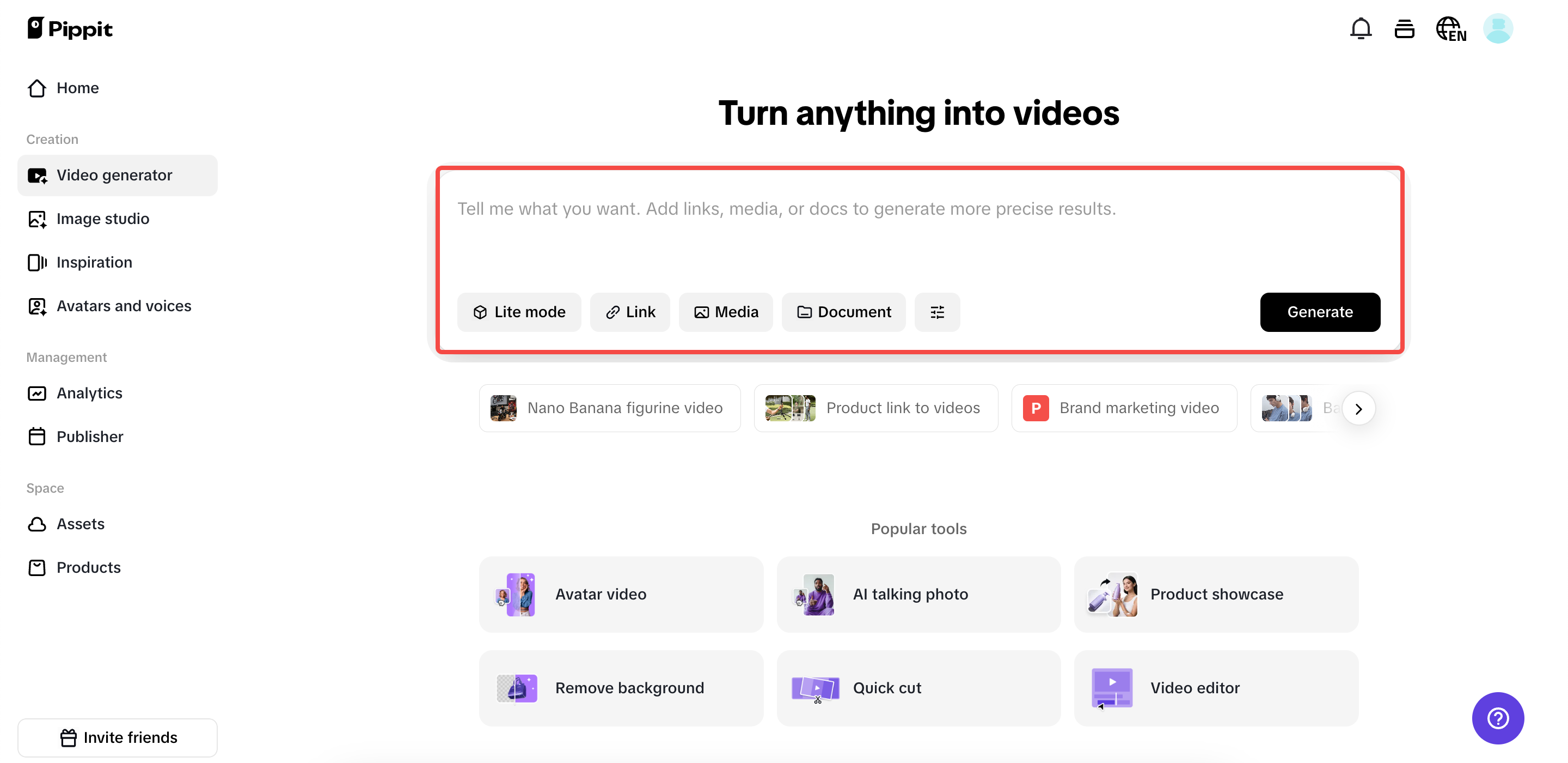 Comece com prompts e imagens