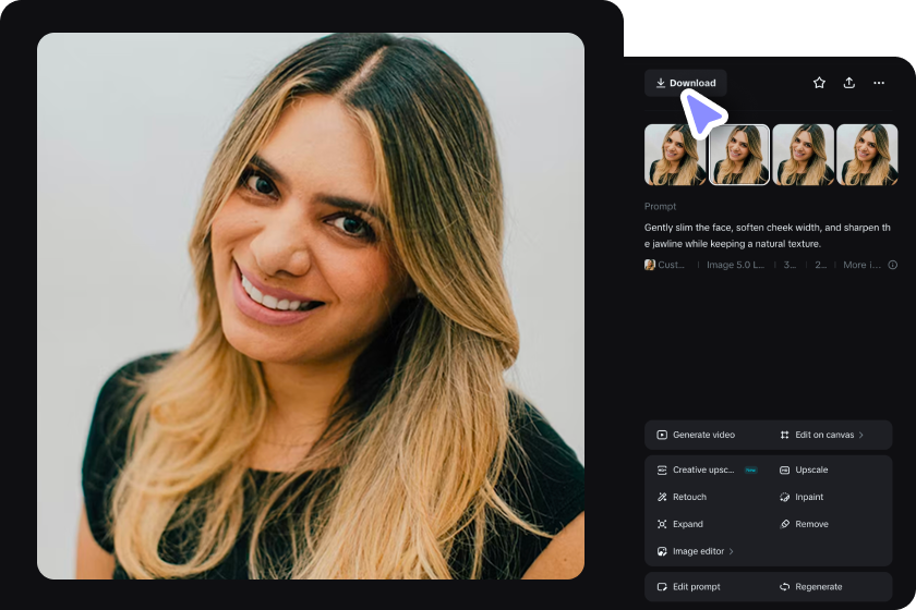 Refine and download your portrait