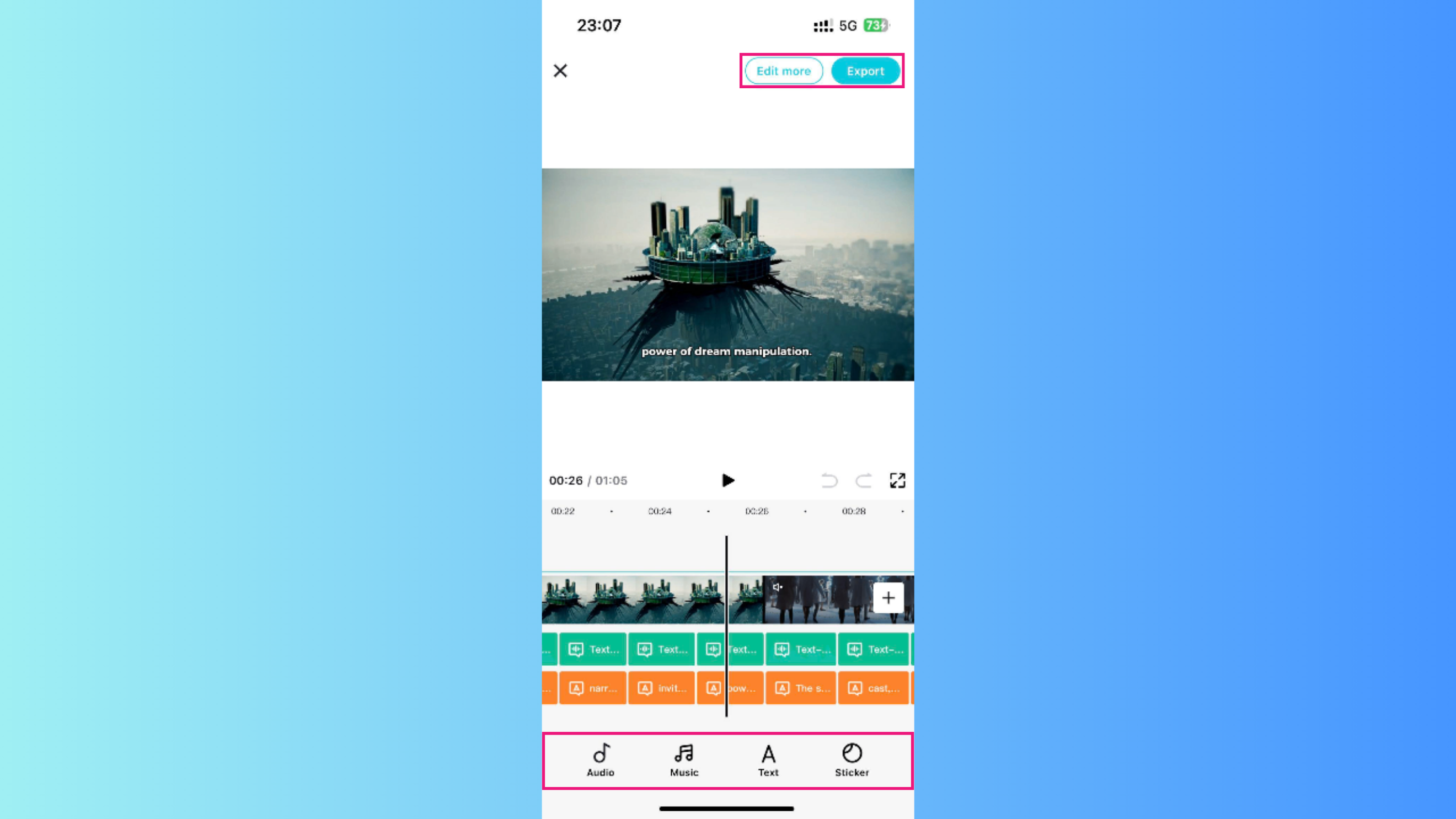 Preview and export