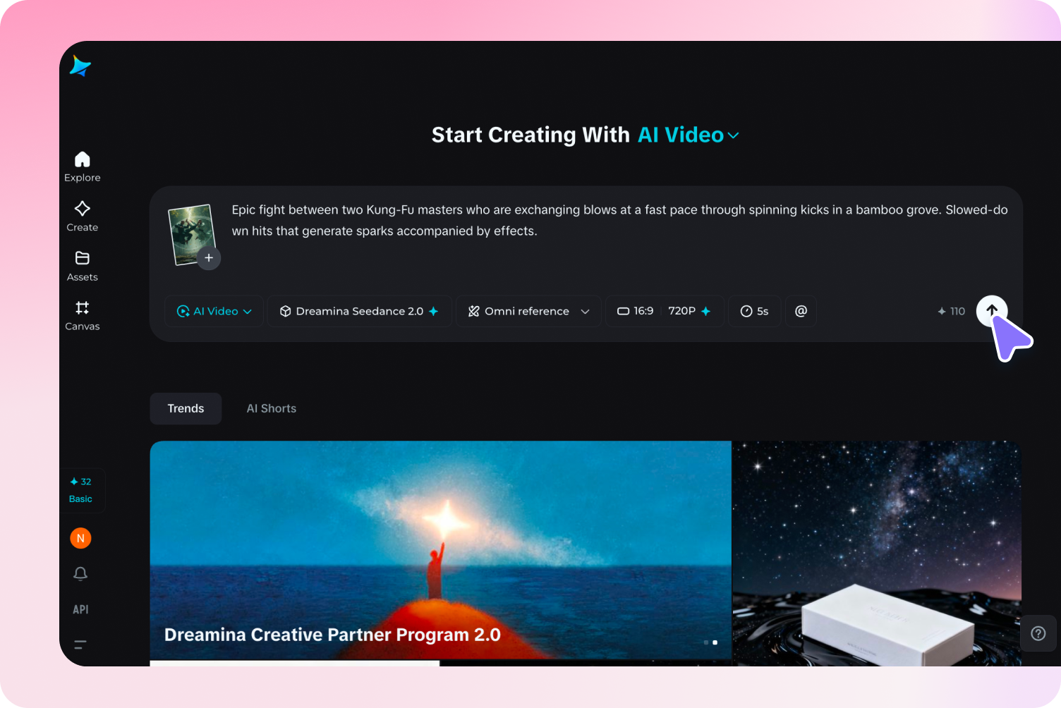 Prześlij ramki i napisz monit AI kung fu