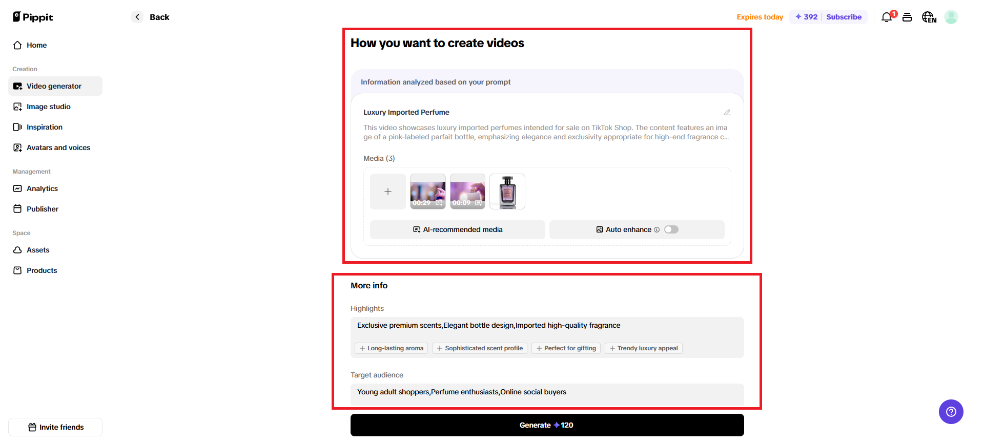 Generate your video