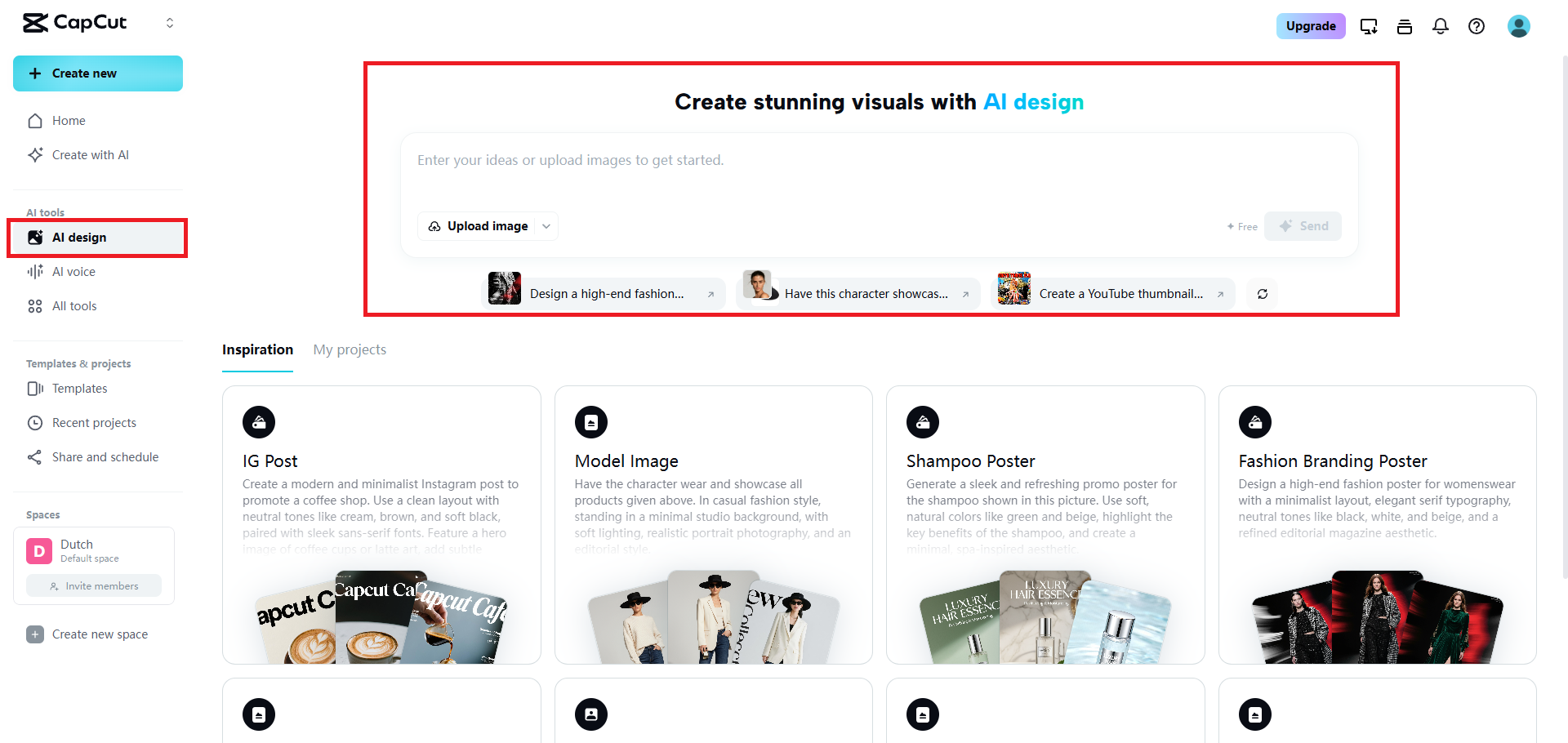 Select the AI design feature