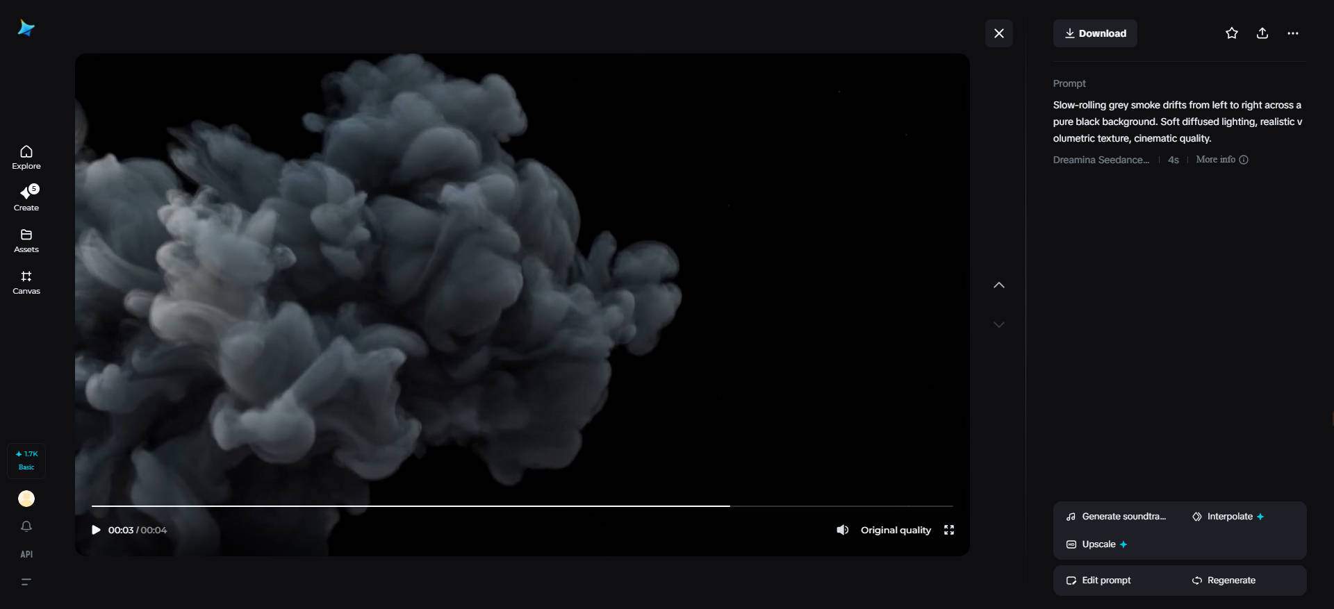 Classic cinematic smoke