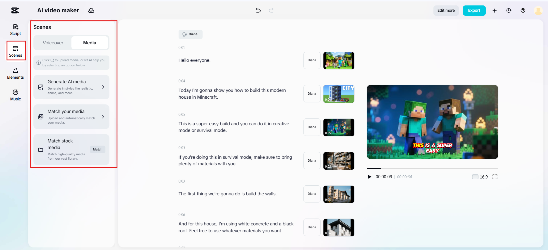 Generate relevant media