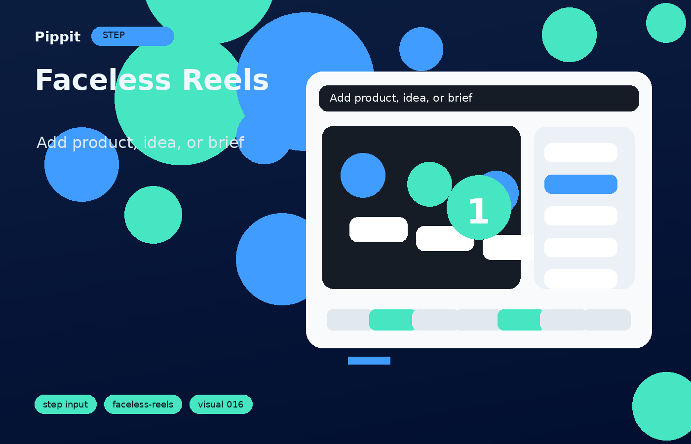 faceless reels input step in Pippit