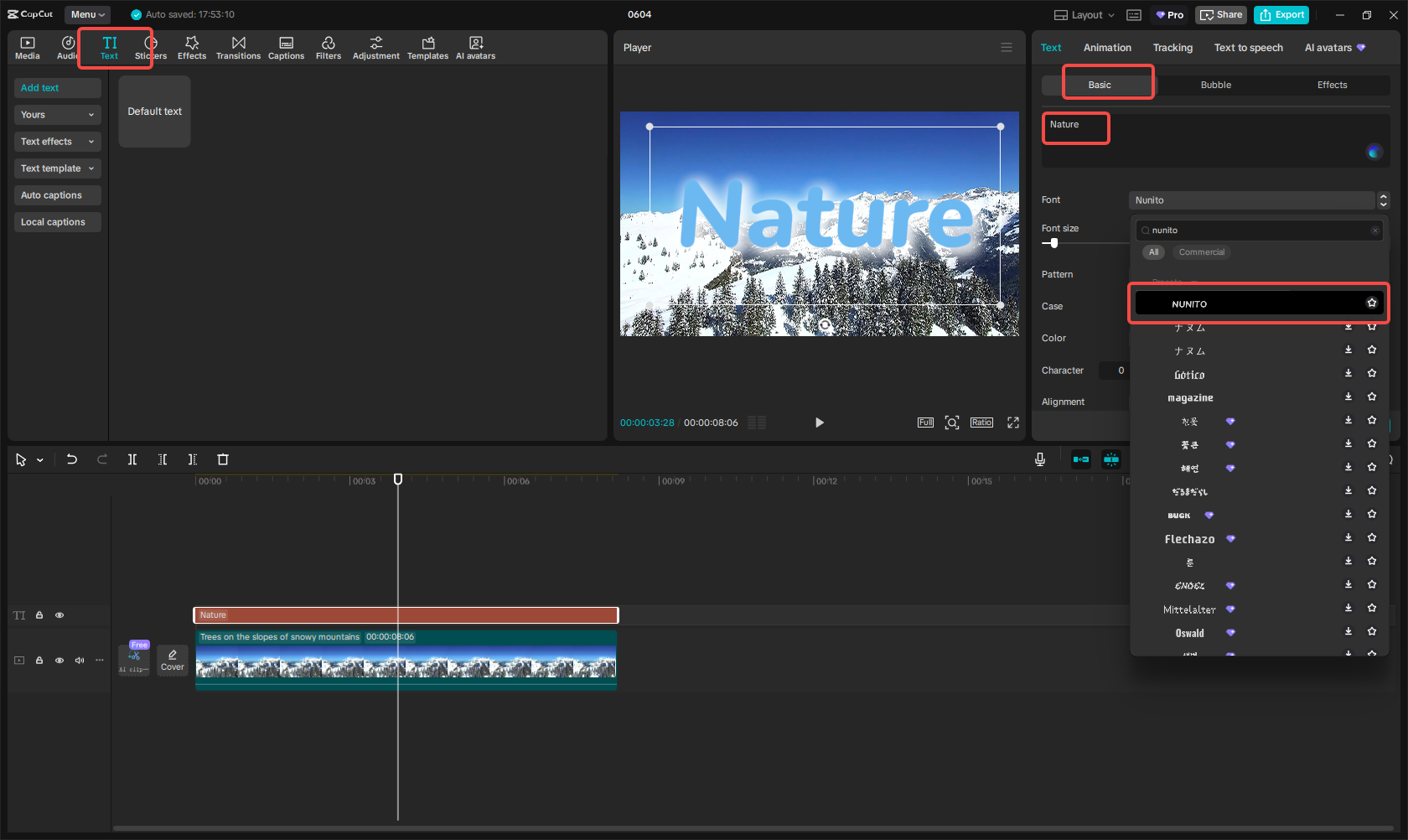 เพิ่มและแก้ไขแบบอักษร Nunito