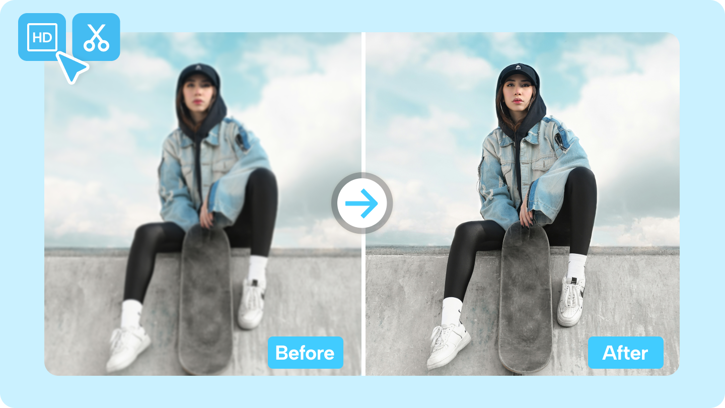 blur photo to clear photo