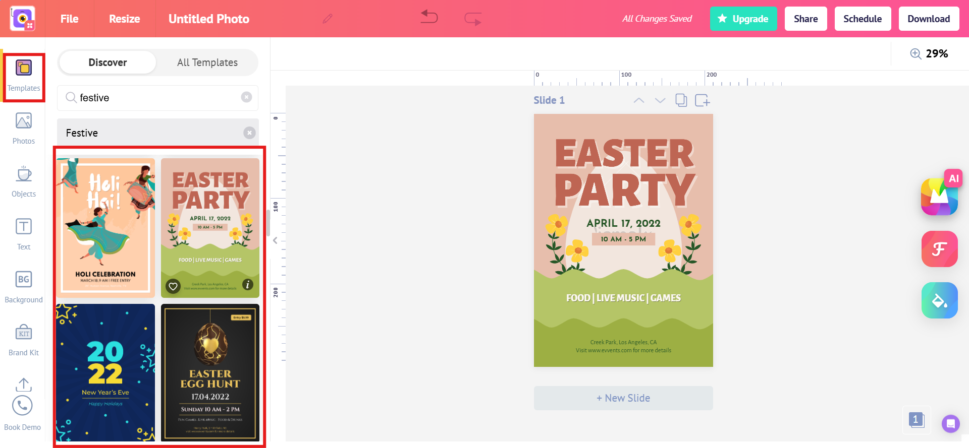 Alegeți șablonul festiv