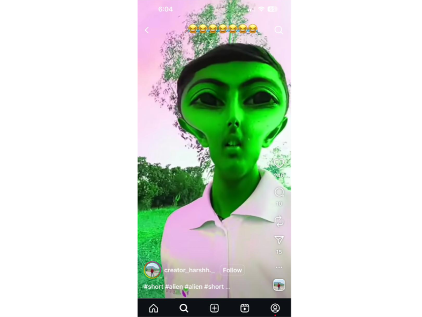 Instagram Alien head filter