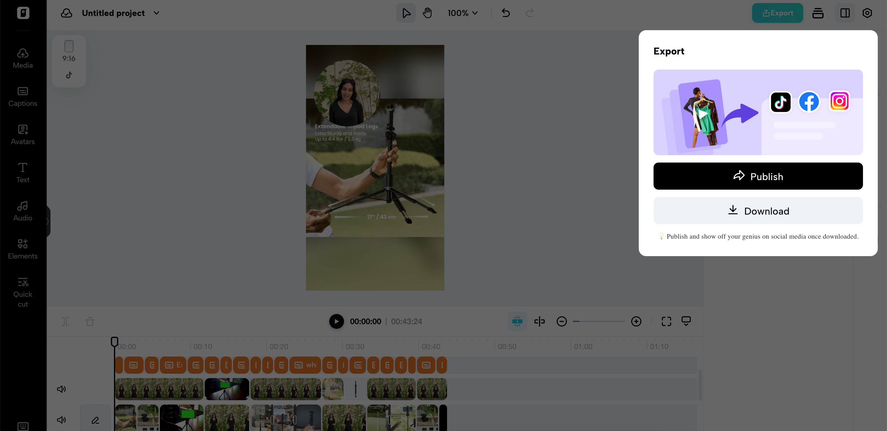 Export the video