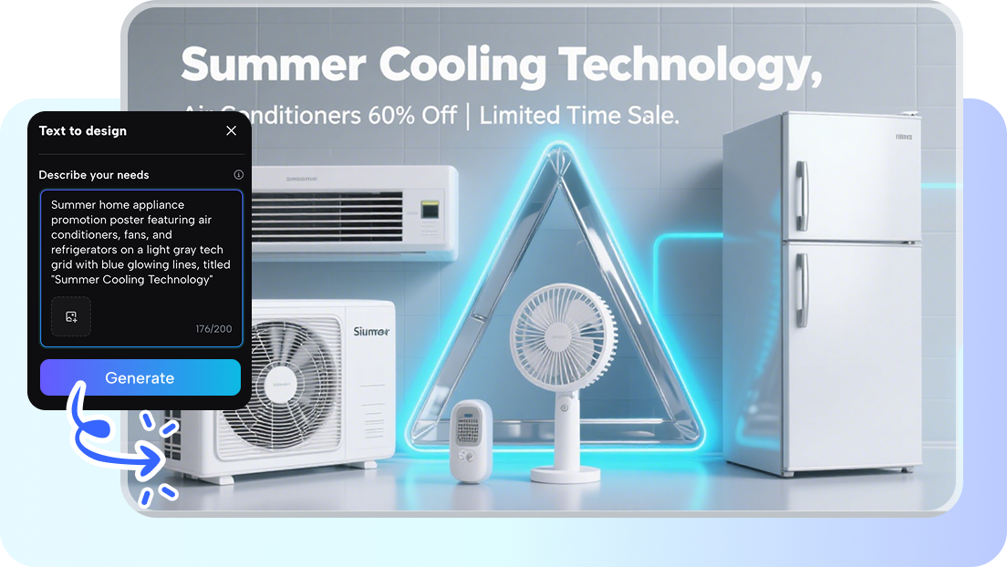 Creating visuals from text with text to design AI in CapCut Web