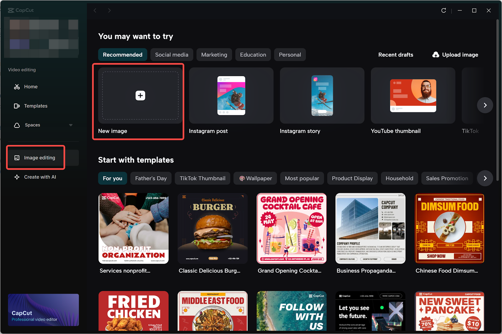 Importing photo into CapCut — basic photo editor CapCut