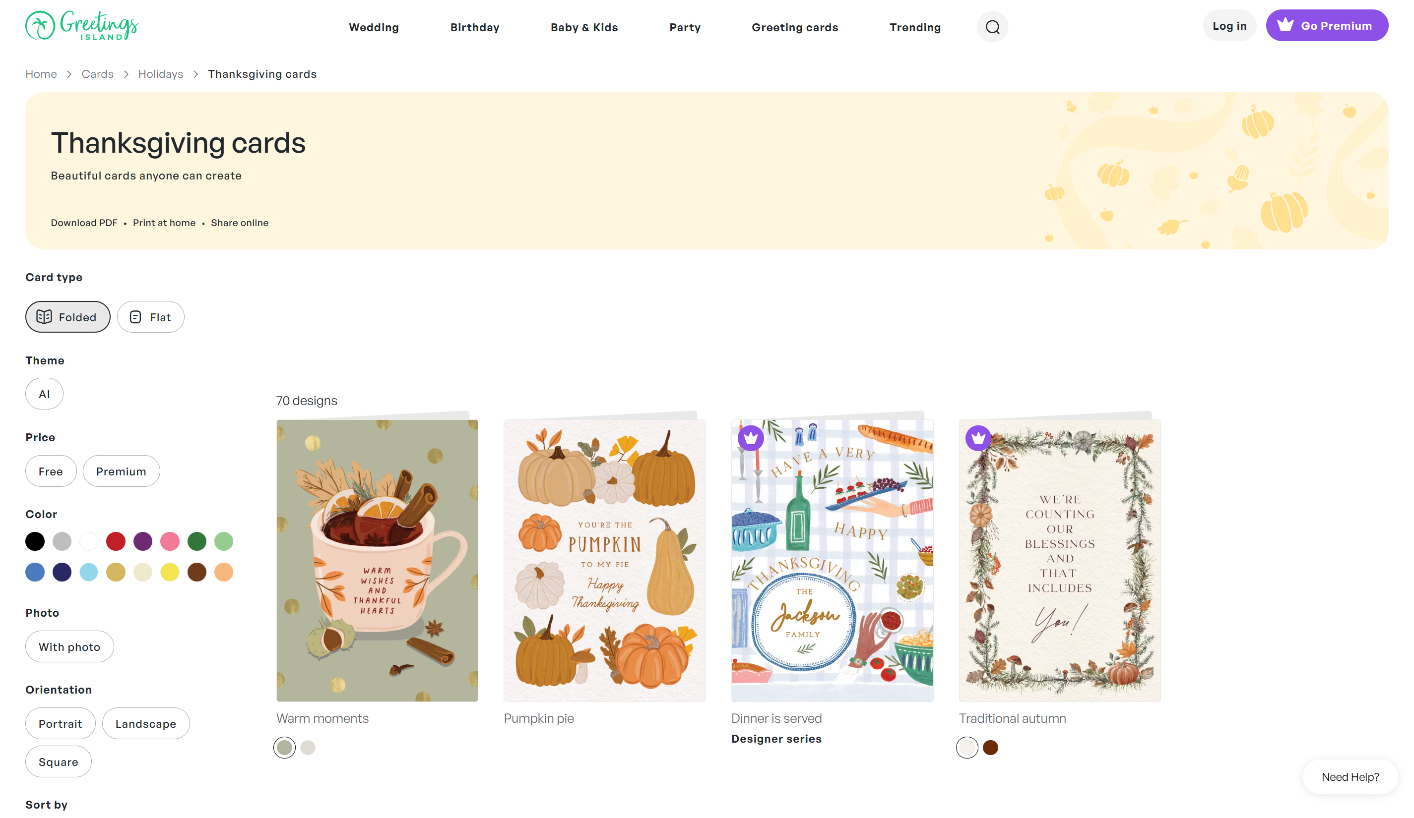 Home page interface of Greetings Island