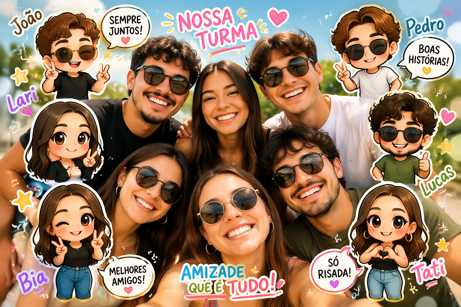 Prompts de edição de fotos em estilo IA de desenho animado Chibi