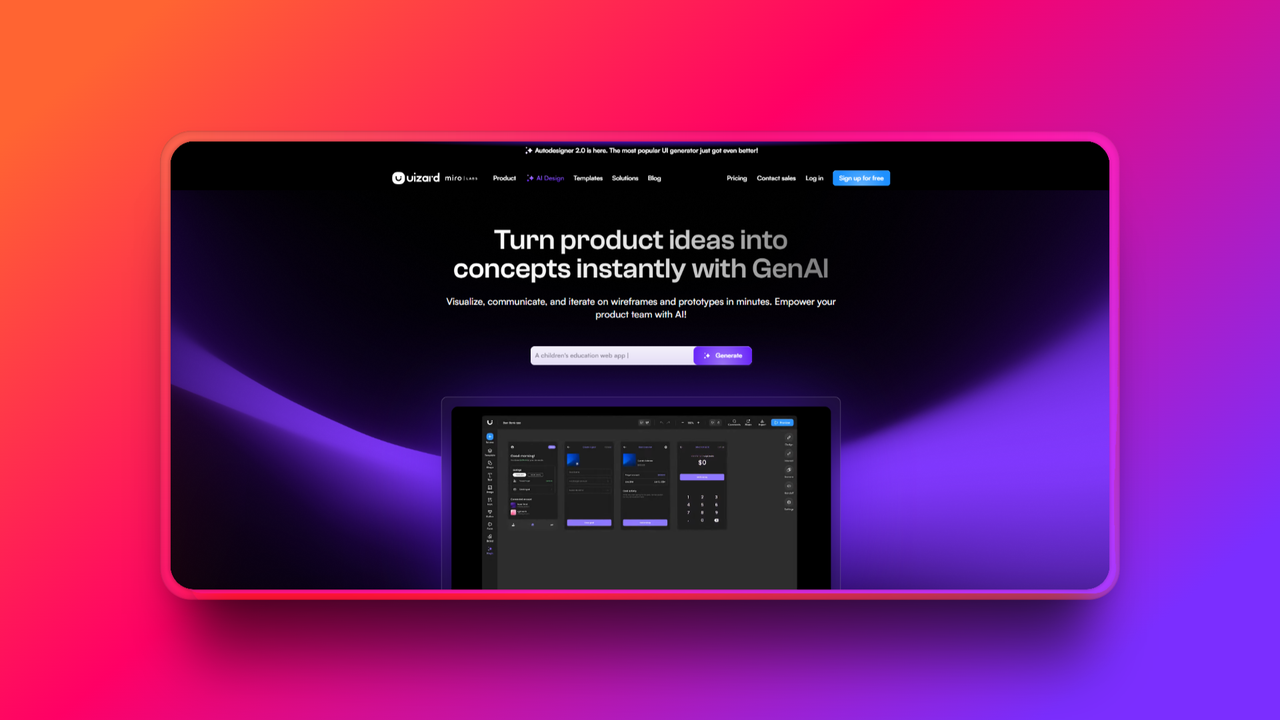 Creating UI designs with Uizard