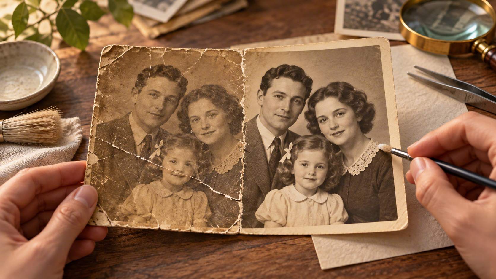 Restore Old Photos While Preserving Identity and Real Detail
