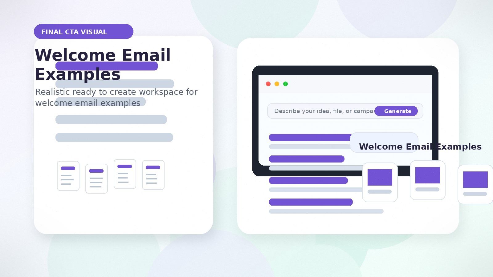 Welcome Email Examples realistic final CTA visual visual for welcome email examples