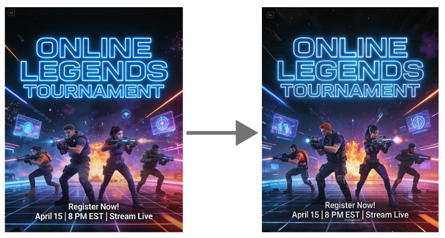 Retouch and polish the gaming poster design