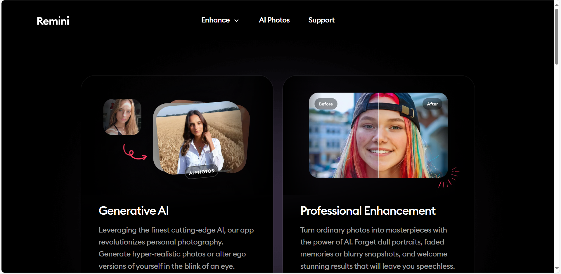 Remini AI photo enhancer
