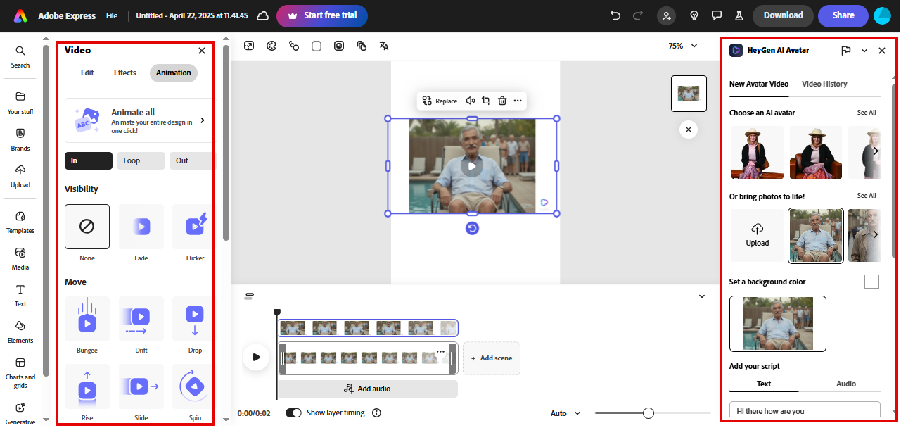Adobe Express photo avatar maker