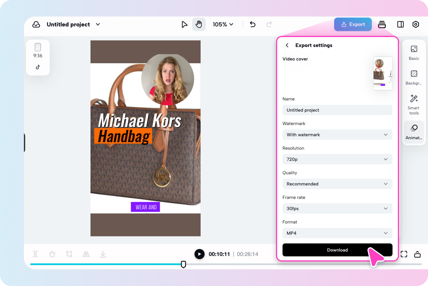 Conceptual image or UI mockup of Pippit's Smart Creation feature, showing a dashboard with daily suggested video content.