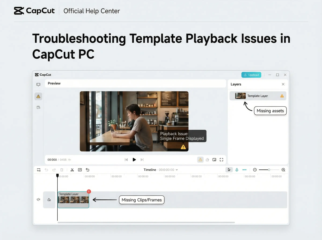 template issues in CapCut PC