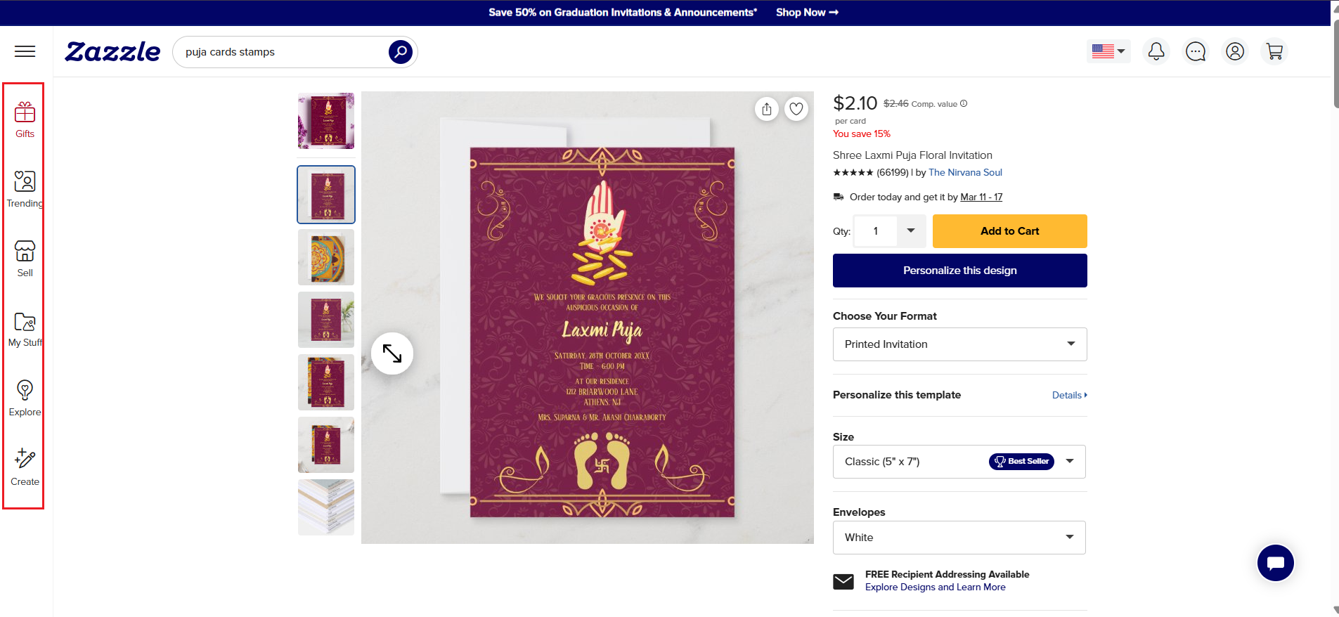 durga puja invitation card
