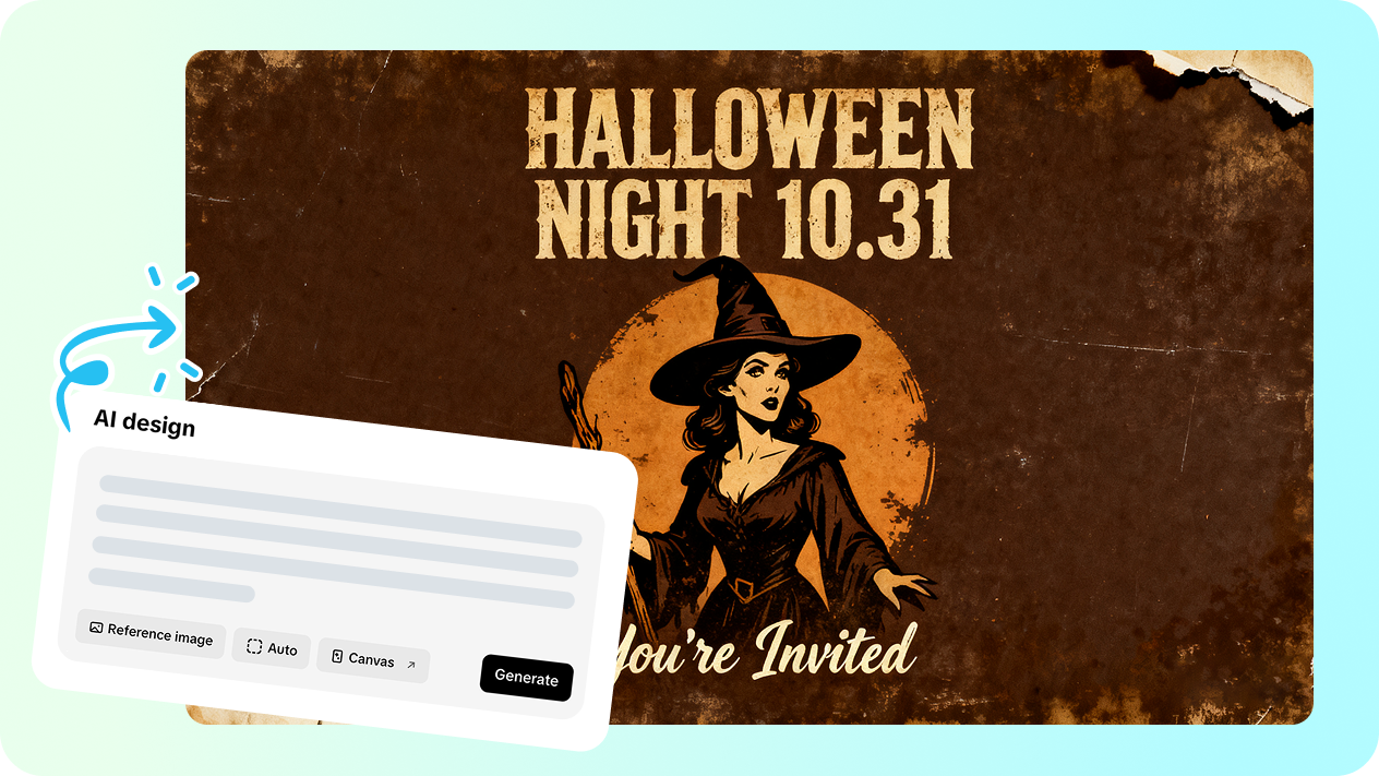 AI design tool for creating Halloween invites