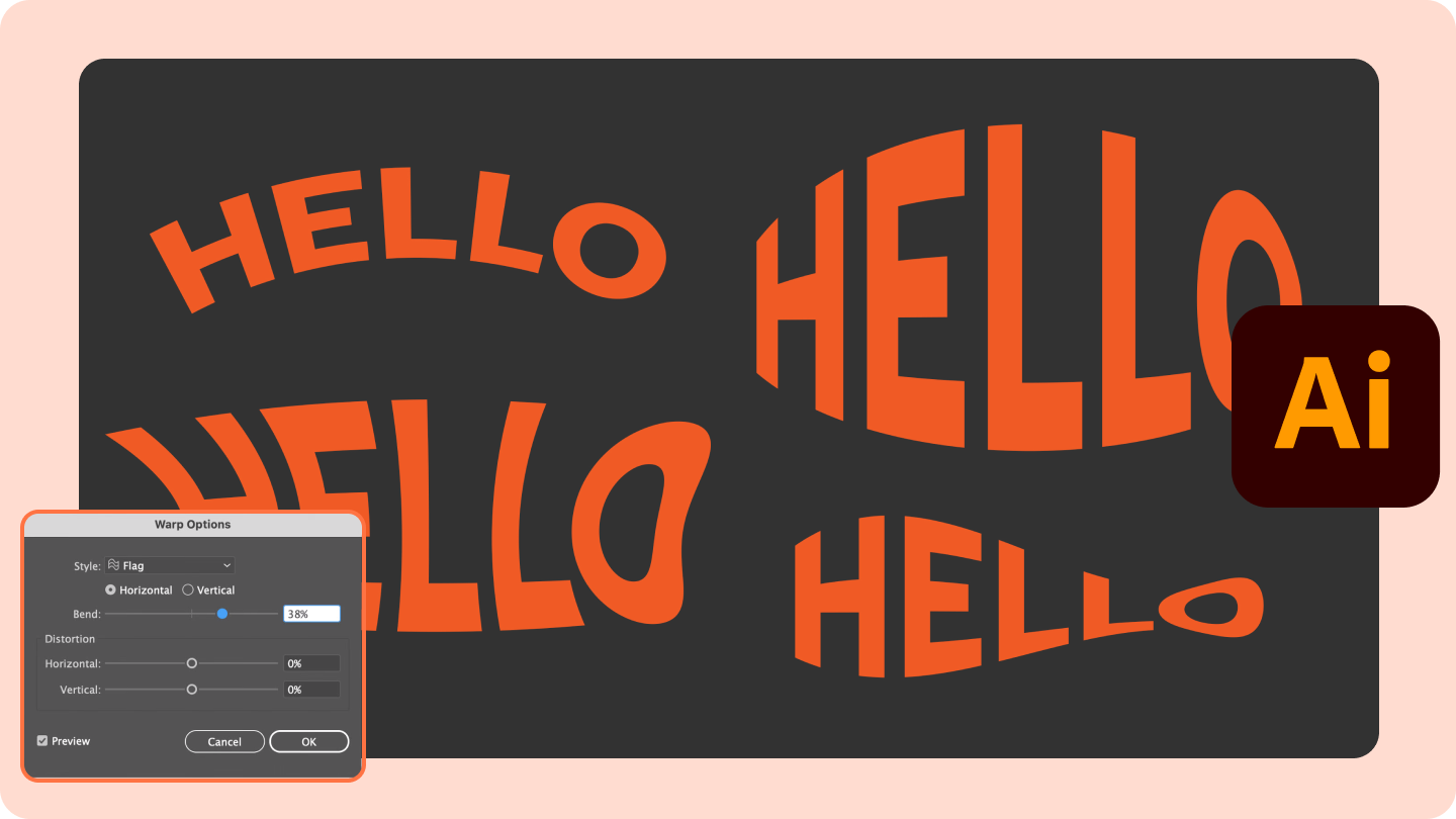 Comment courber le texte sur Illustrator