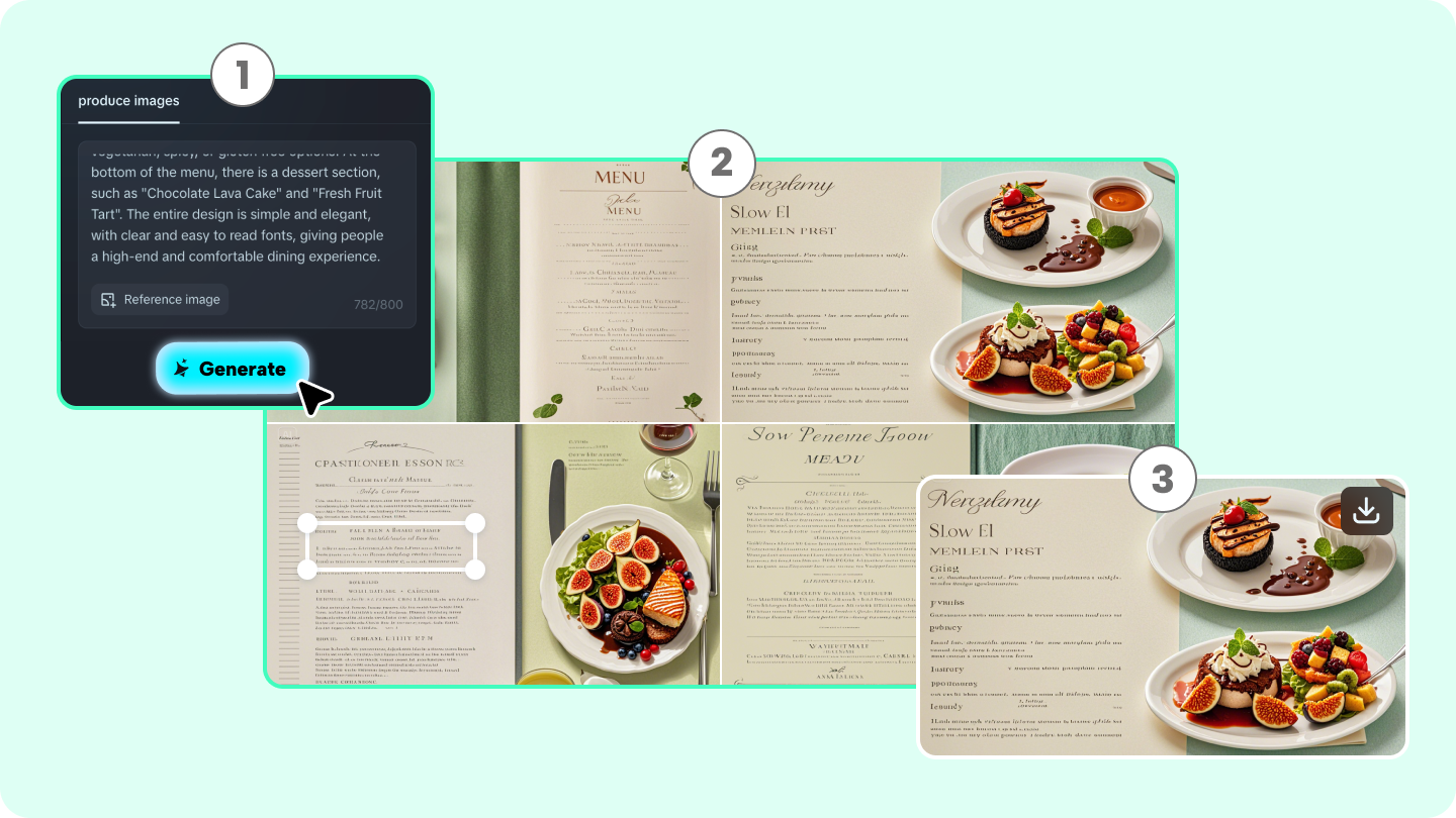 menu du design de restaurant