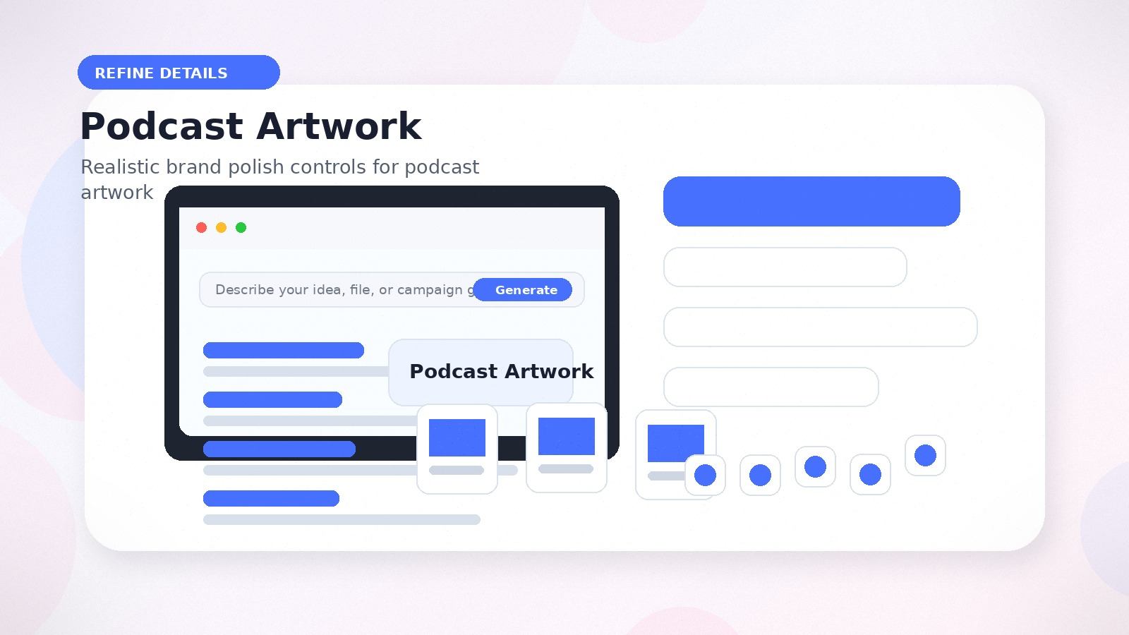Podcast Artwork realistic refine details visual for podcast artwork