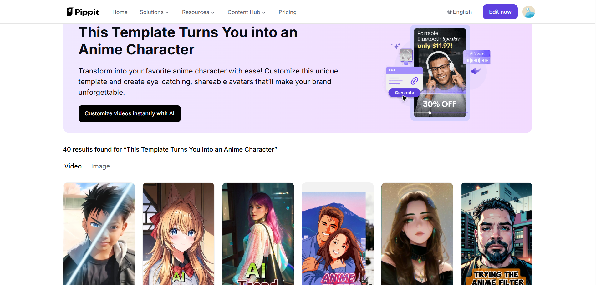 Pippit Anime Character Template