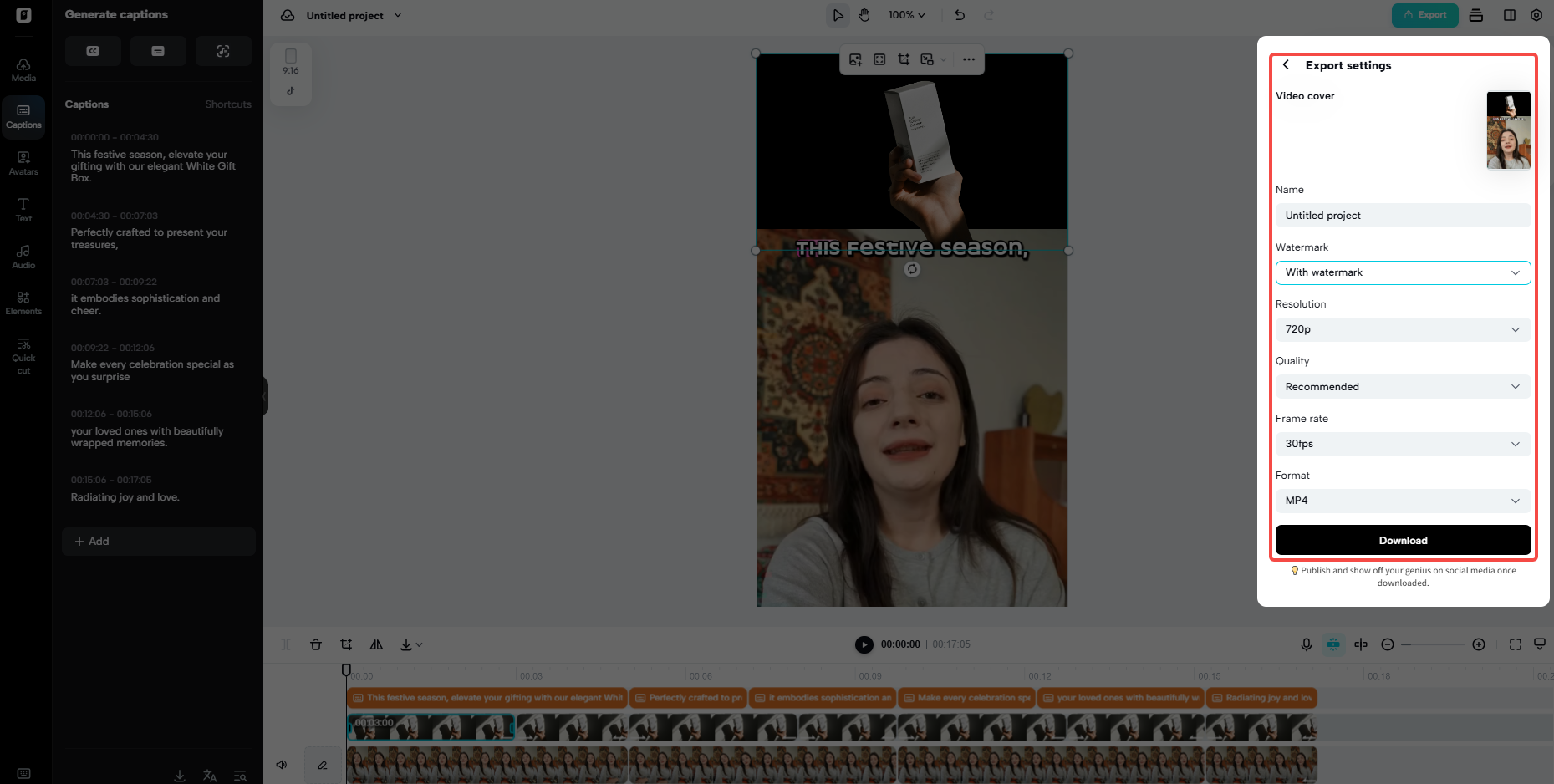 Preview and export your video