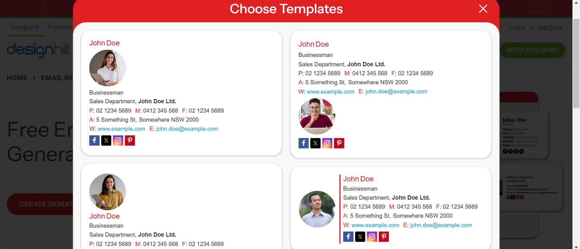 Company email signature template