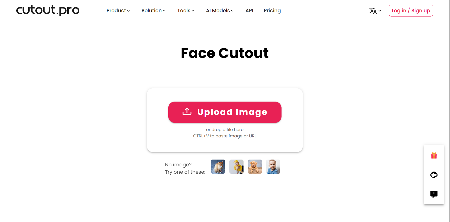 Interface of Cutout.Pro