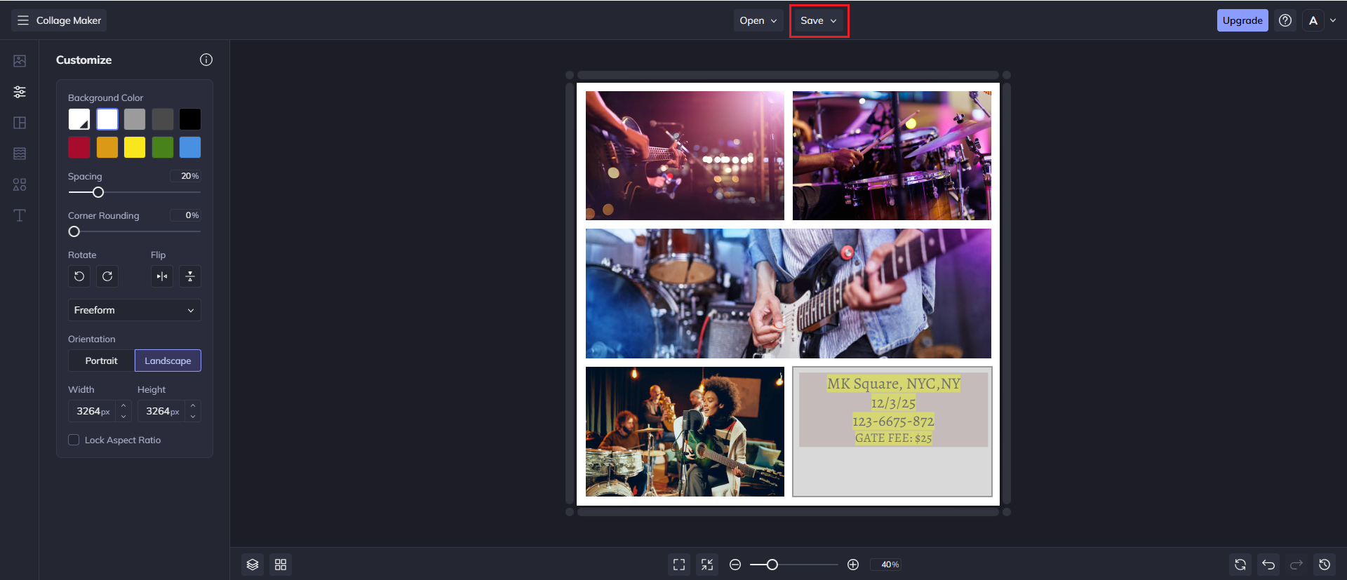 Mga ideya sa flyer ng banda