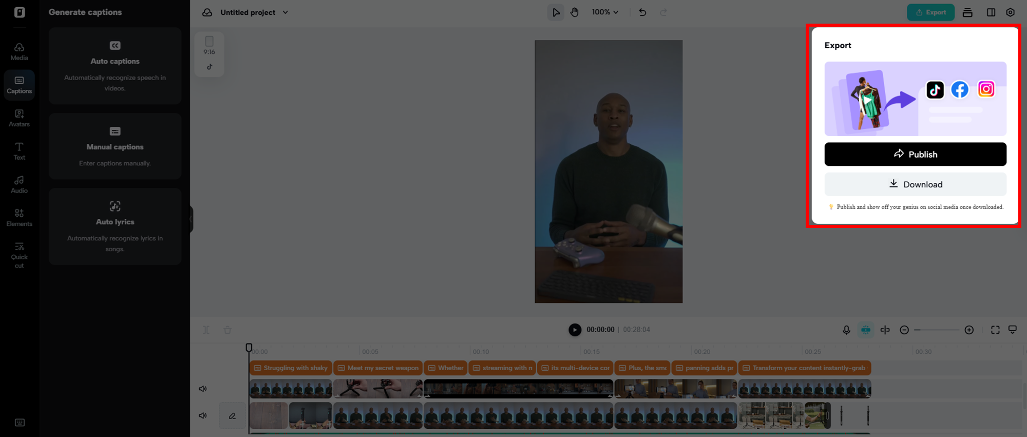 Export your video