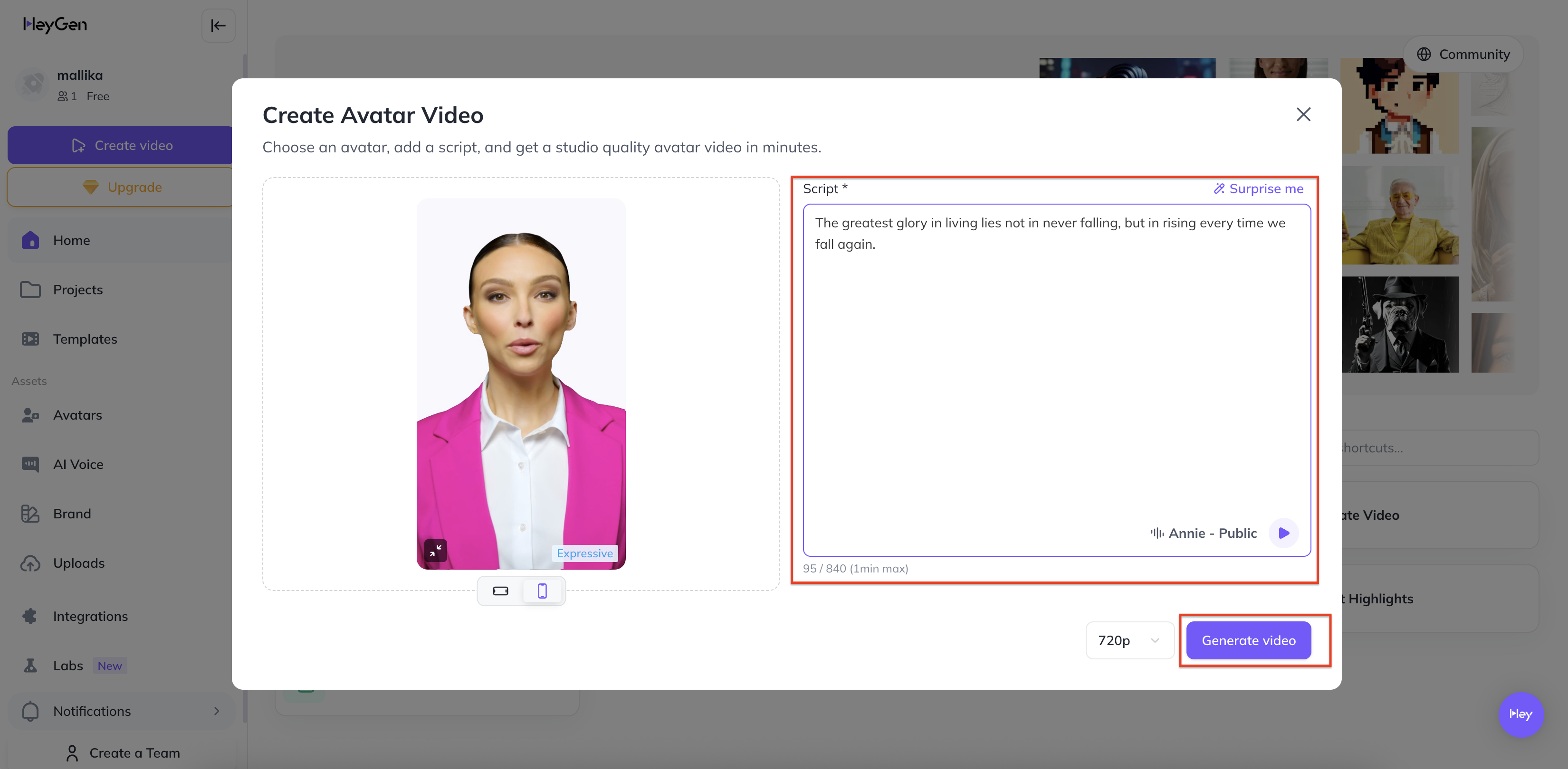 新增腳本和語音