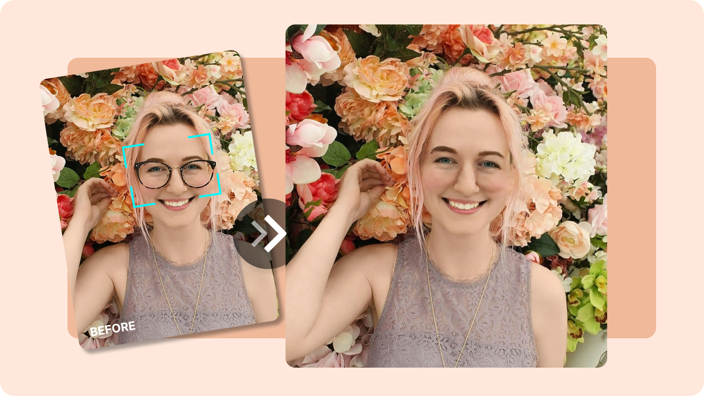 remove glasses from photo