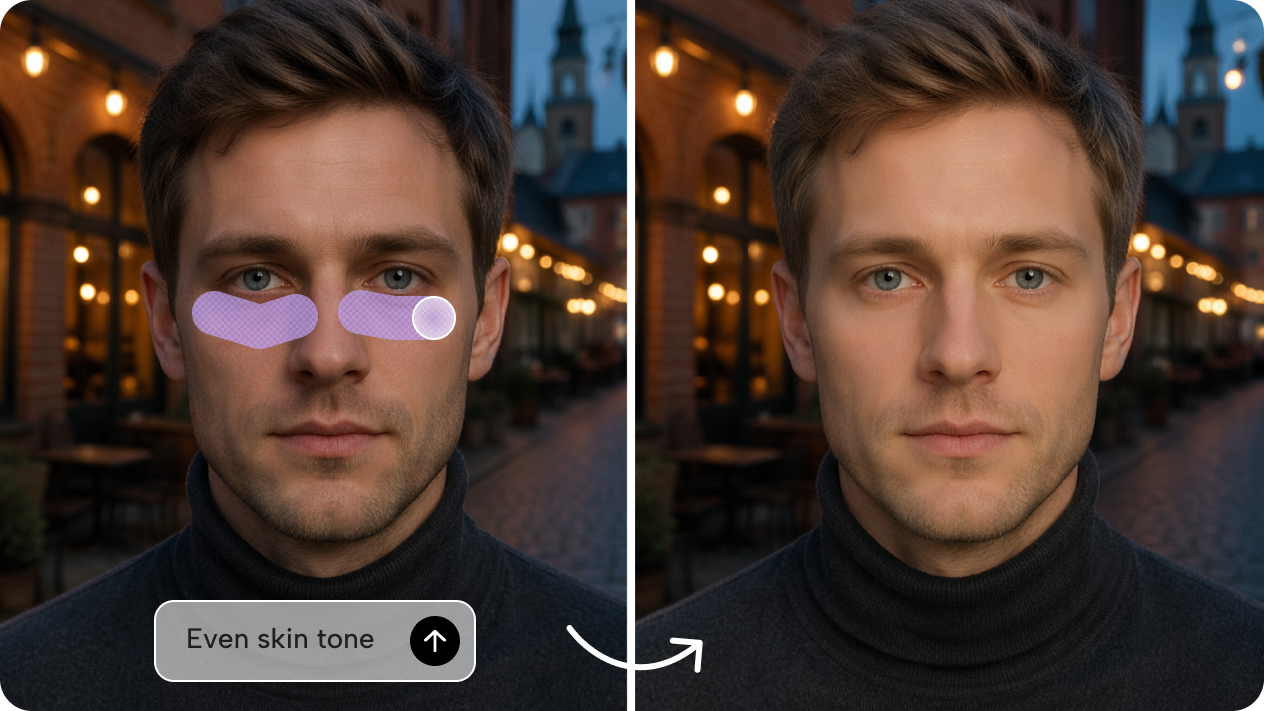 Fix any specific skin area with targeted AI adjustment