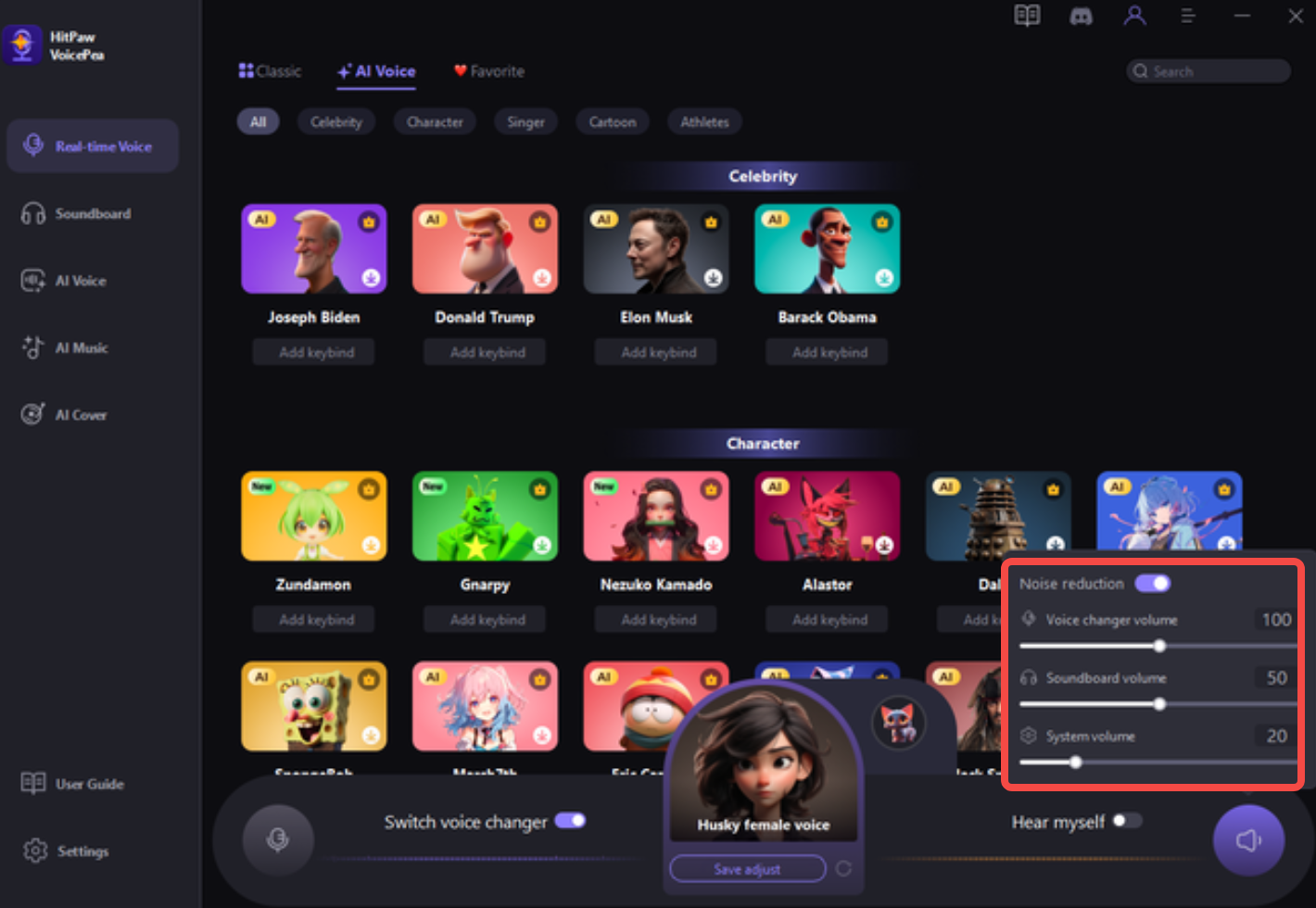 Penalaan halus suara dengan penukar suara HitPaw