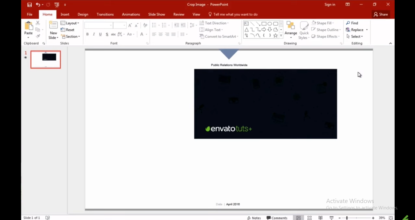 Finalizing and refining the image in PowerPoint