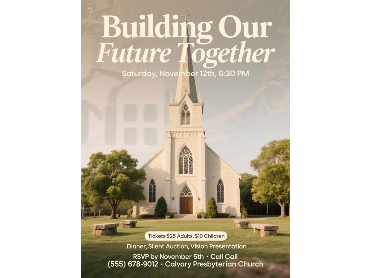 Church fundraising event design