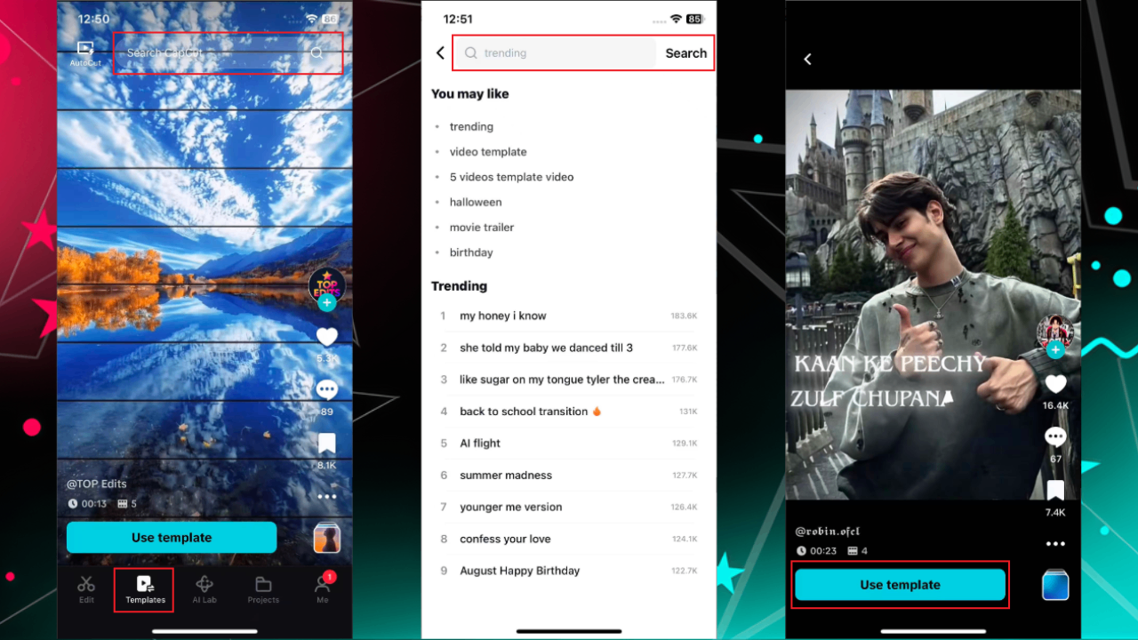 尋找熱門的 TikTok 範本