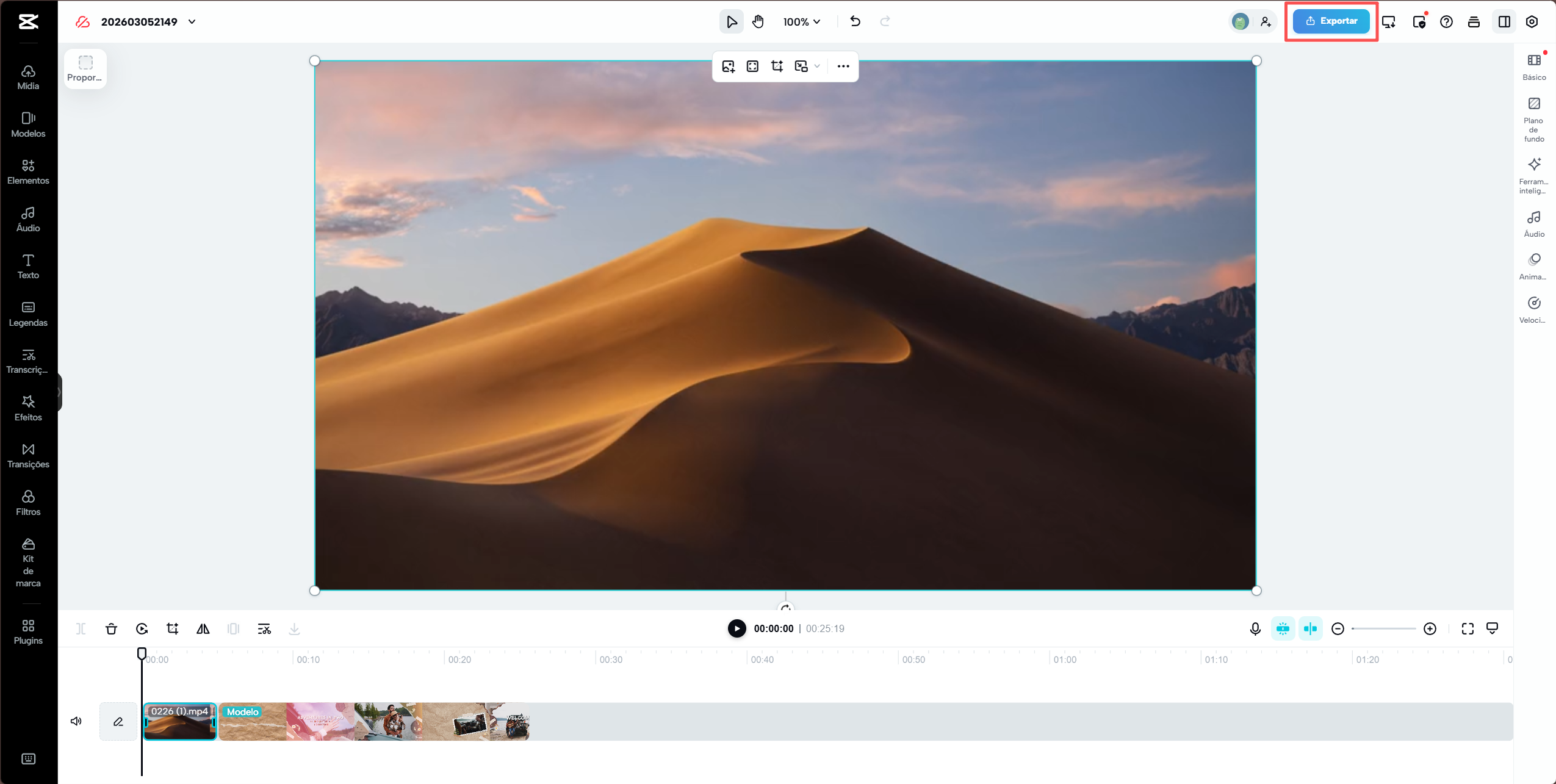CapCut Export Screen
