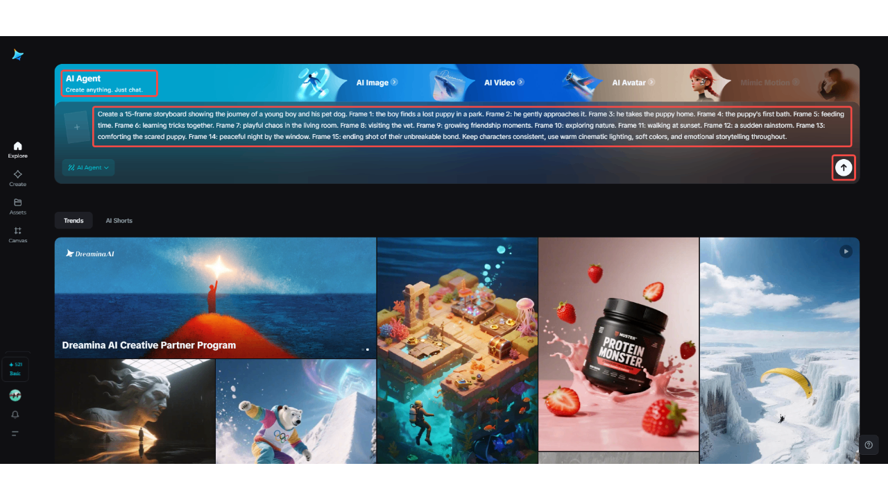 Launch the AI Agent and write a prompt