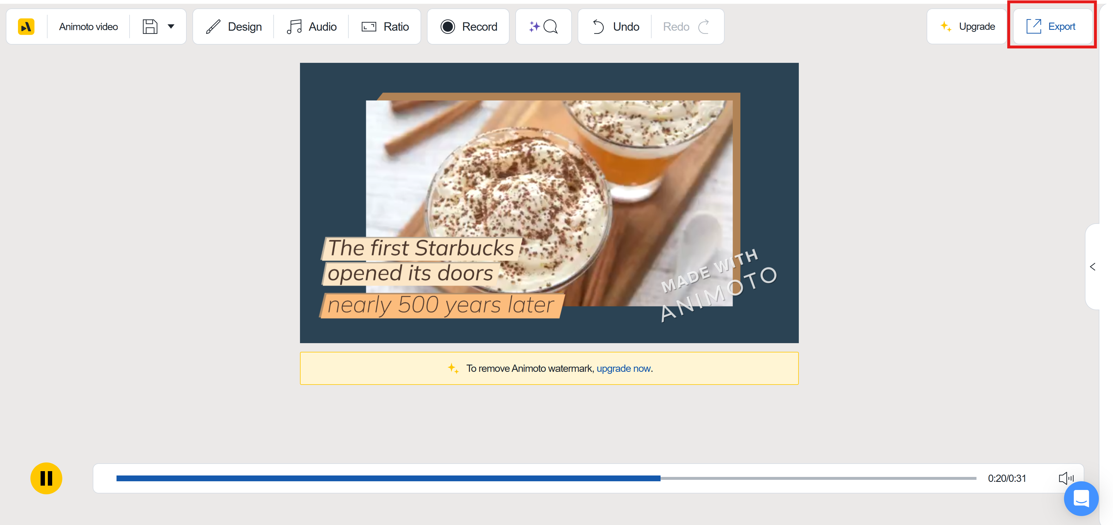 Create your product with Animoto
