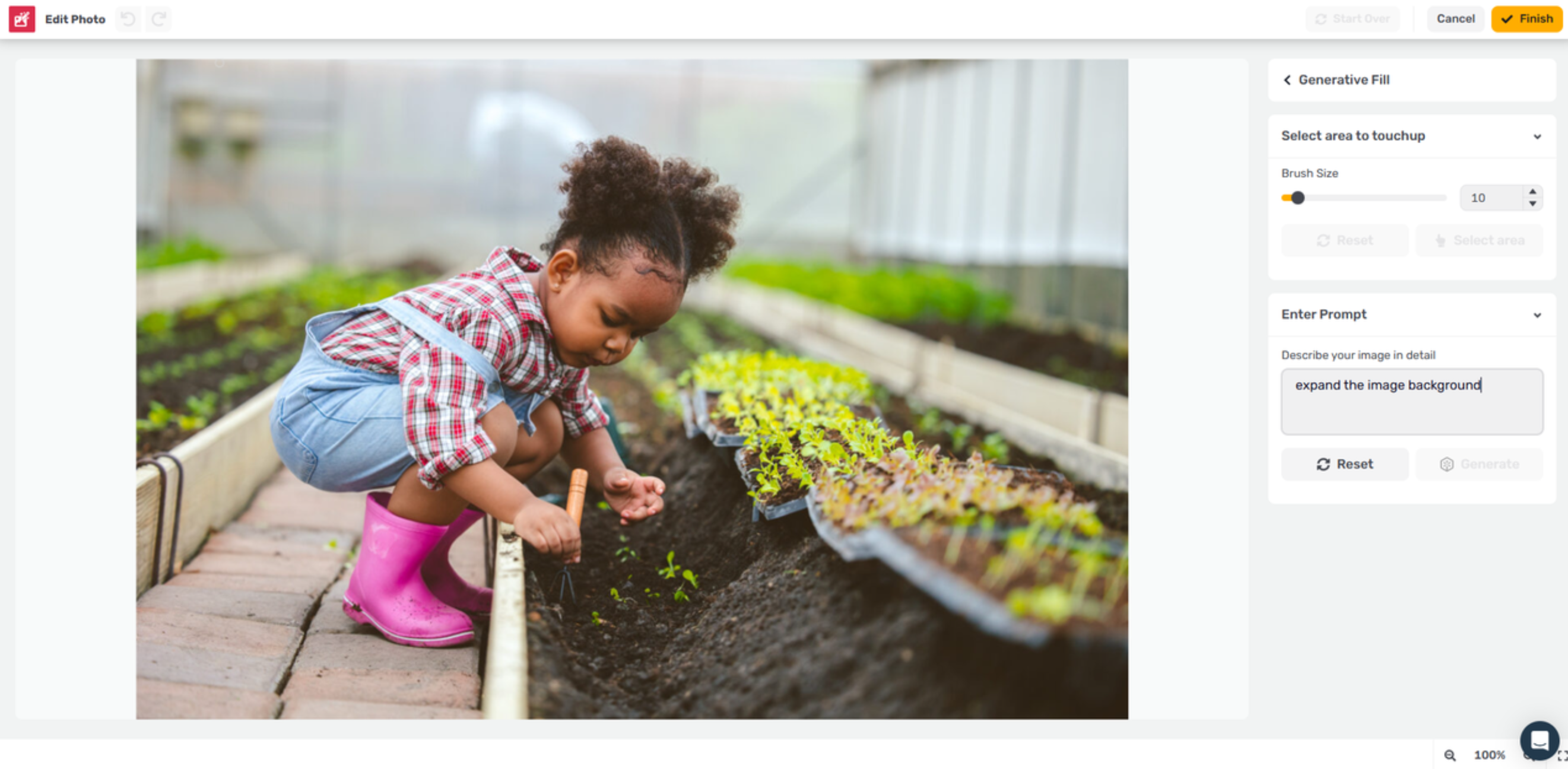 AI generative fill tool for background removal and image editing in Simplified AI