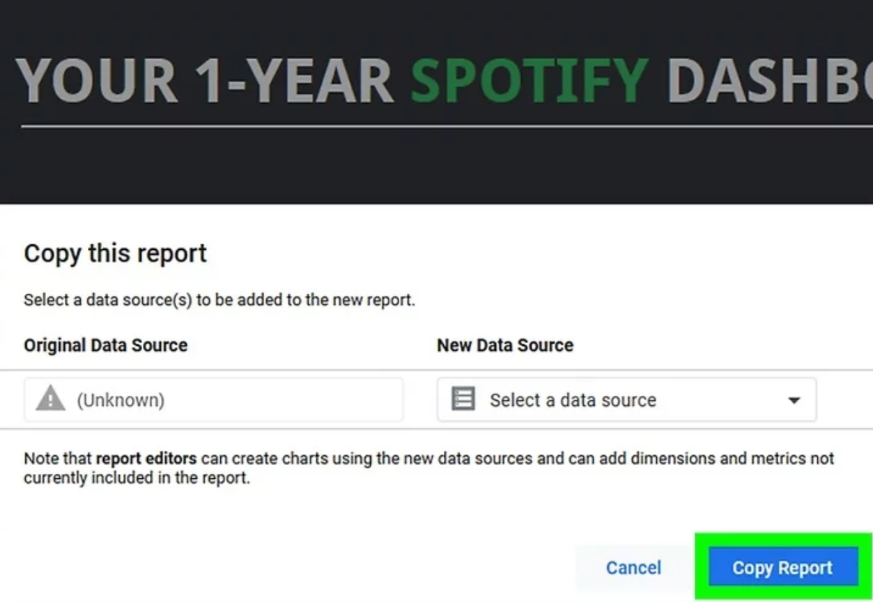 Sprawdzanie, ile minut spędziłem w Spotify za pomocą 1-letniego pulpitu nawigacyjnego